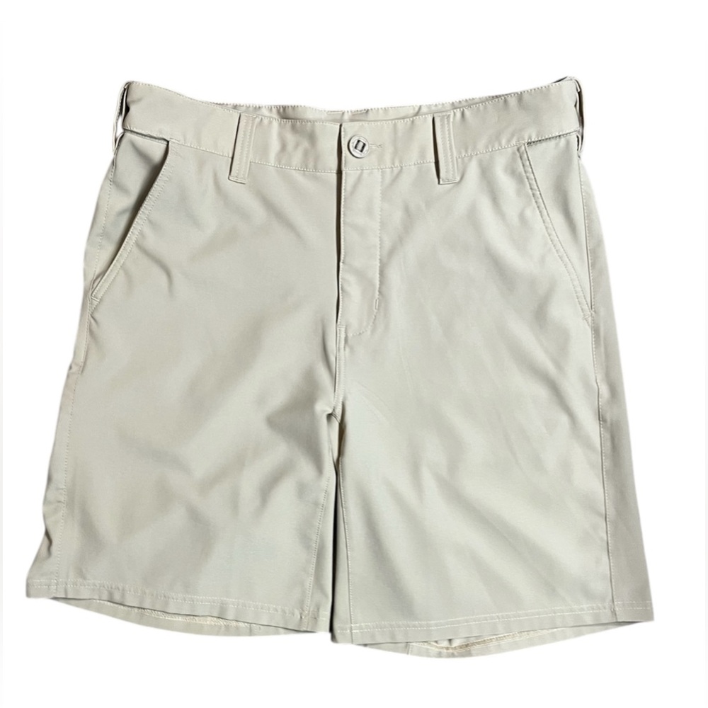 Huk Fishing Shorts Mens M Khaki Quick Dry Stretch Performance Outdoor